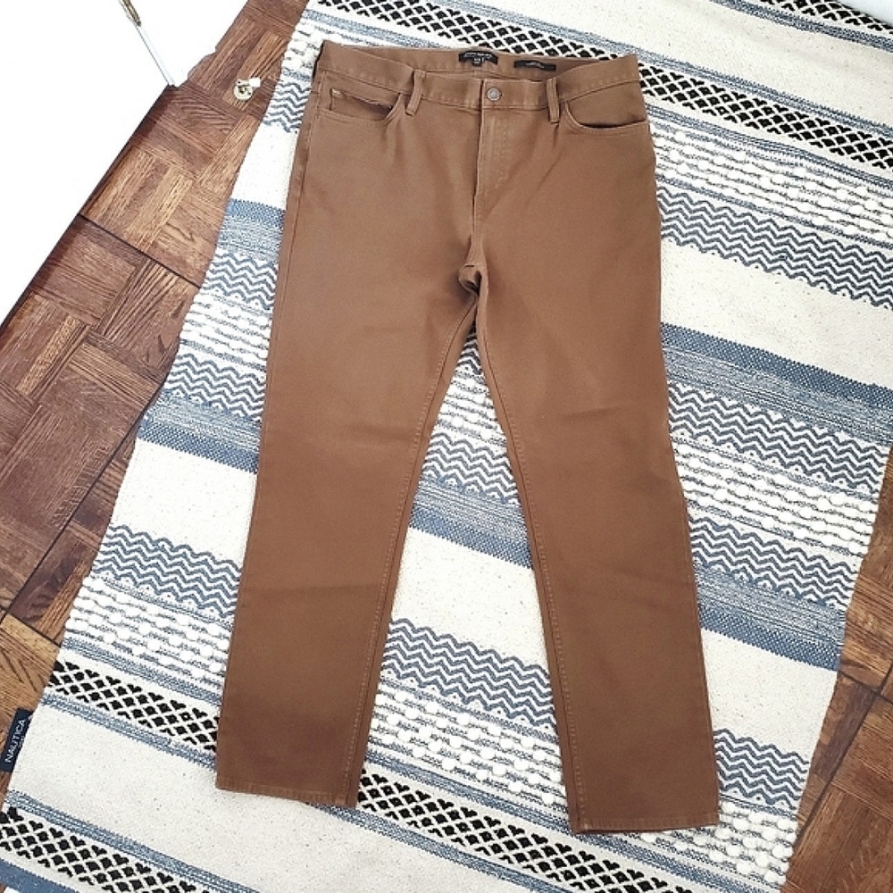 Trendy Banana Republic Traveler Slim Fit Twill Cotton Pants In Bronze Brown
